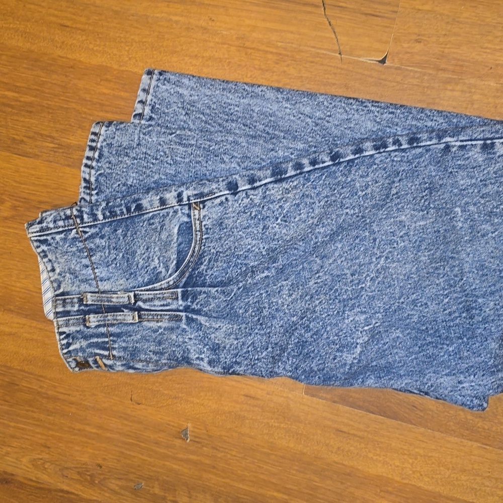 Vintage Blue Acid Wash High-Waisted Jeans Size 5 - Picture 3 of 5